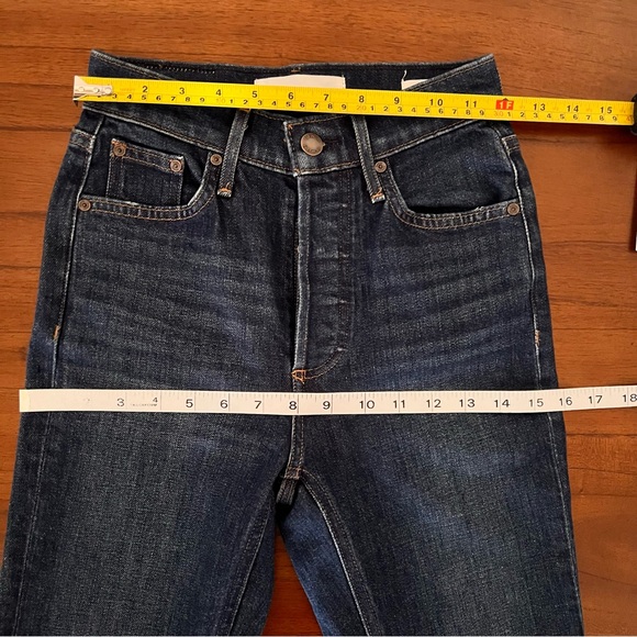 DENIM FORUM Marianne Flare Dark Blue Jeans Size 23 NWOT - Picture 11 of 17